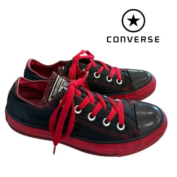 Converse All Star Black Red Women's Sneakers 6 - Picture 2 of 6